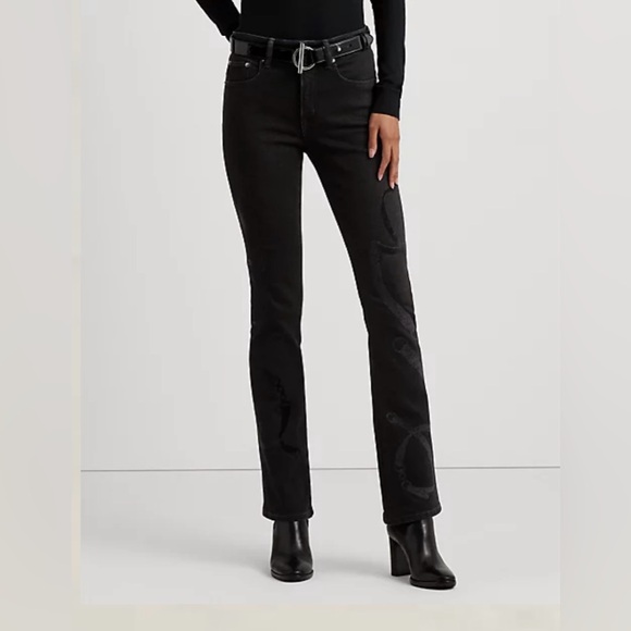 Lauren Ralph Lauren Denim - AUTHENTICATED
Belting-Print High-Rise Boot Jean
Lauren